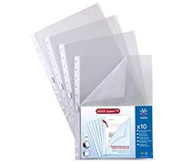 Viquel Pochettes polypropylène Géode - A4 perforées lisses amovibles 7/100e - Lot de 10