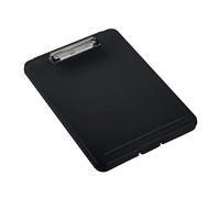 Viquel - Porte bloc en plastique avec compartiment de rangement pour feuilles et stylo - Support à pince A4 - Noir