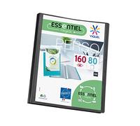 Viquel - Porte vues 160 vues A4 - Reliure personnalisable - Pochettes lisses et transparentes - Essentiel recycle - Noir