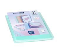 Viquel - Protège documents personnalisable - Reliure Format A4 - Porte vues 60 Vues (30 pochettes) Propysoft - Pochettes transparentes et lisses - Vert translucide
