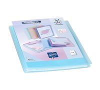 Viquel - Protège documents personnalisable - Reliure Format A4 - Porte vues 60 Vues (30 pochettes) Propysoft - Pochettes transparentes et lisses - Bleu translucide