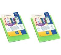 Viquel - Protège documents personnalisable - Reliure Format A4 - Porte vues 80 Vues (40 pochettes) - Fabriqué en France - Pochettes qualité supérieure - Vert translucide (Lot de 2)