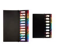 Viquel Rainbow Class - Trieur accordéon 12 compartiments en plastique - Pochette extensible pour classer et transporter des documents - Rangement papier format A4 & Rainbow Class Trieur 8 Positions