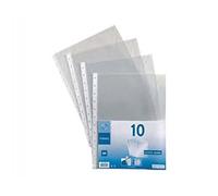 VIQUEL Sachet de 10 pochettes perforées à ouverture haut pour reliure Géode Méteor polypropylène 6,5/100e