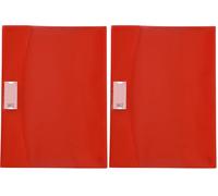 Viquel Strong Cover - Protège cahier 24x32 en plastique rouge - Qualité supérieure - Dos renforcé - Avec rabats marque-pages (Lot de 2)