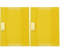 Viquel Strong Cover - Protège cahier a4 jaune en plastique - Qualité supérieure - Dos renforcé - Avec rabats marque-pages (Lot de 2)