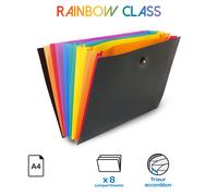 Viquel Trieur valisette Rainbow Class en polypropylène - 8 compartiments A4 extensibles - Multicolores