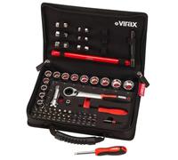 Coffret VIRAX 51 outils spécial plomberie : douilles traversante + embouts 1/4" + clé robinet