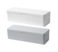 VIRELLO Boîte de rangement de grande capacité pour piles et câbles, empilable, anti-poussière avec mécanisme de verrouillage sécurisé et couvercle rabattable pour l'organisation du bureau, blanc