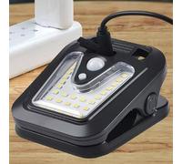 VIRELLO Lot de 2 lampes solaires d'extérieur à clipser avec détecteur de mouvement, 25 LED, 600 lm, étanche pour terrasse, gouttière, garde-corps