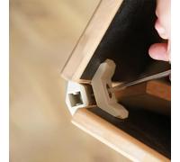 VIRELLO Lot de 4 connecteurs de meubles à 90 degrés, sans perçage pour un assemblage rapide, support de serrage réglable en nylon, forte capacité de charge, blanc