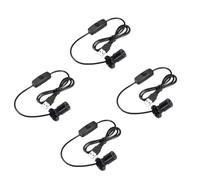 VIRELLO Lot de 4 spots LED à intensité variable, USB 5 V en aluminium avec cordon de 1,5 m pour vitrine à bijoux, noir