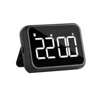 VIRELLO Minuteur numérique de cuisine, grand écran LED de 10,2 cm, horloge de compte à rebours rechargeable avec crochet magnétique à l'arrière, volume réglable et luminosité pour étude de cuisine