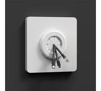 VIRELLO Panneau de prise de câble de type 86, plaque murale rotative avec trou de 32 mm, couvercle de fil sans perçage, plaque frontale vierge ignifuge pour bureau à domicile, blanc