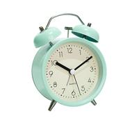 VIRELLO Réveil en métal, cadran lumineux, balayage silencieux, sans tic-tac avec veilleuse, mécanique pour chambre d'étudiant, vert macaron