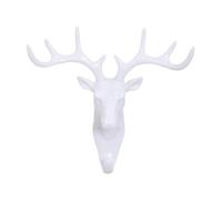 Virelynx Deer Head Wall Hook, Adhesive Antler Hanger For Home Decor | Durable plastic deer head wall hook, modern adhesive design for home, compatible with keys White