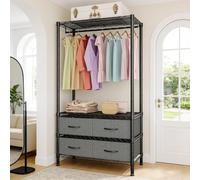 Virimolo Portant Vêtements Métal Noir 4 Tiroirs, 1 Tringle, 180 cm
