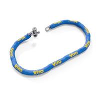 Viro | Cadenas Totem avec chaîne de 120 cm bleu en acier anti-corrosion, avec plaque anti-effraction et anti-perçage