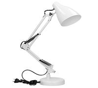 Virone DIAN Lampe De Bureau avec Support en Acier Lampe Architecte à Source de Lumière Remplaçable avec Culot E27 Articulée Ampoule Non Incluse