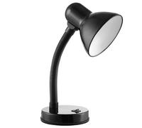 Virone FUPI Lampe de Bureau 10W E27 Acier + Plastique Bras Reglable Source Lumineuse Remplaçable non inclu (noir)