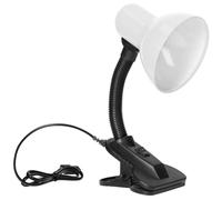 Virone LATSA 10W Lampe de Lecture Lit E27 Avec Clip et Interrupteur Acier + Plastique Flexible Longueur du câble ~ 90 cm (blanche)