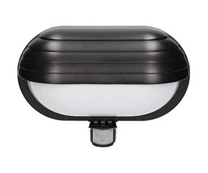 Virone MUSAM E27 Luminaire Exterieur avec Detecteur Mouvement Exterieur et Ecran 180° 1x 60W IP44, Applique Exterieur Murale (noir)