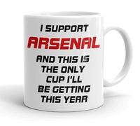 VIROSA Tasse de football humoristique - « This is the Only Cup I'll Be Getting This Year » - Cadeau amusant pour les fans d'Arsenal, papa, frère ou ami - Tasse à café en céramique de 300 ml