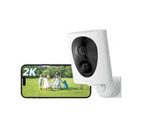 VIRTAVO Caméra de Surveillance Extérieure sans Fil 2K QHD, Batterie Rechargeable, Vision Nocturne Couleur Starlight, Détection de Mouvement PIR, Audio Bidirectionnel, Étanche, WiFi 2,4 GHz