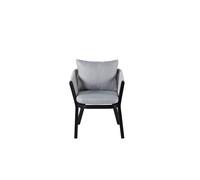 Virya Chaise de jardin avec support d'assise, noir.
