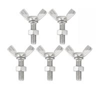 Vis à ailettes, Ensemble de 5 vis papillon en acier inoxydable - Vis à main avec écrous et rondelles for une fixation facile(M6*60mm)
