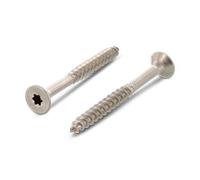 Vis à bois inox A4 4x35 mm tête fraisée renforcée TX20 - Filetage partiel - Boîte de 200 vis