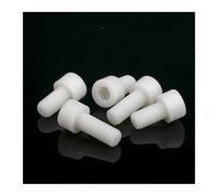 Vis à boulon, 10-80 pièces vis tête creuse en nylon M3 M4 M5 M6 M8 M10 M12 boulons hexagonale cylindrique plastique blanc(M3x4mm 80 pièces)(M8x50mm 15pcs)