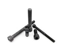 Vis à boulon, 5 50 pièces M1,4,6 M2, M3 M4 M5 M6 M8 en acier allié noir de qualité 12,9 six pans creux tête hexagonale, longueur vis 3 8 mm (6, pièces)(6mm,M1.6 50pcs)