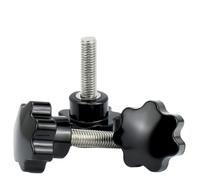 Vis à bouton à main en étoile Bouton à main en acier au carbone vis boulon M6 plastique forme d'étoile tête filetage serrage pouce poignée Machine boulons 40 pièces(M6(Head 25mm)40pcs)