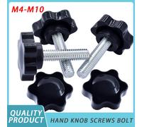 Vis à bouton étoile en acier au carbone, boulon M4 M5 M6 M8 M10 en forme d'étoile, filetage de serrage, poignée de pouce, vis de Machine, 2 à 10 pièces