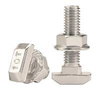 Vis à écrous à fente en T, 5 pièces boulons en T avec bride marteau à écrou à fente en forme de norme européenne for 2020 3030 4040 4545 profilés en aluminium accessoires de profil(40 series M8x35mm)