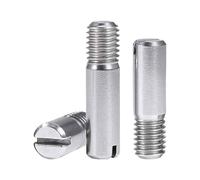 Vis à fente de positionnement broche cylindrique filetage externe en acier inoxydable rainure un mot(M10,8mm(5Pcs))