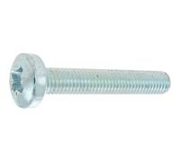 Vis À Métaux Tête Cylindrique Bombée Large Empreinte Pozidriv Acier Zingué Blanc Entièrement Filetées, Diamètre 5 Mm, Longueur 1