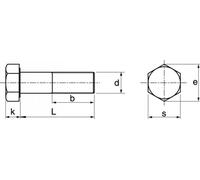 Vis à métaux tête hexagonale inox A2 DIN933 - Ø10x100mm - boite de 50 - 6210210X100