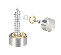 Vis à mirroir SOURCING MAP Cache Vis Miroir Décoratif Capuchons Couverture Clous Brossé Acier Inox 10mm 4Pcs