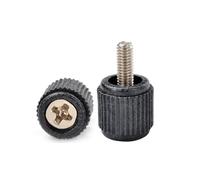 Vis à molette moletées, Vis À Main En Plastique M3 M4, 1 100 Pièces, Tête Rainure Transversale, Boulon Pouce(Black,10PCS-4X6MM)