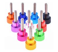 Vis à molette moletées, Vis À Pouce UNC 3/8 - 16, Filetage Tête Moletée En Aluminium, De Serrage La Main, Longueur 6-100mm, 2 Pièces(Green,L-80MM-UNC 3I8-16)