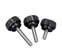 Vis à oreilles en acier inoxydable 304, vis tête ronde moletée M3-M8 avec poignée caoutchouc, boulon écrou plastique(M4 (5Pcs))