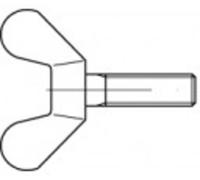 Vis à oreilles TOOLCRAFT 106342 100 pc(s) M6 10 mm tête à ailettes Fonte malléable N/A
