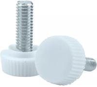 Vis à oreilles, vis à poignée, M4 M5 M6, poignée à tête ronde blanche, vis à main, boulon à pouce moleté, écrous, bouton en acier au carbone(M6x14mm (8PCS))