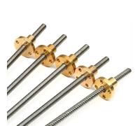 Vis à plomb T6 en acier inoxydable 304, pas de 1 mm, plomb 1 mm, 2 mm, 4 mm, 6 mm avec écrou en cuivre 100/150/200/250/300/400/500/550 mm, vis trapézoïdale, 1 pièce