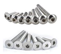 Vis à six pans creux en acier inoxydable 304, tête ronde et seau, boulons mécaniques, M2, M2.5, M3 figuré, M5, M6, M8, 3 pièces, 5 pièces, 10 pièces, 30 pièces, 50 pièces Stainless (ISO7380)