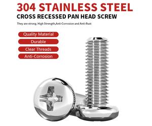 Vis à tête cylindrique à embase cruciforme en acier inoxydable 304 GB818 M2 M2.5 M3 M4 M5 M6 M8 M10