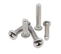 Vis à tête cylindrique cruciforme GB818 M1.6 M2 M2.5 M3 M4 M5 M6 M8 A2-70 en acier inoxydable 304 (lot de 10/20/50 pièces)(10PCs M5x12mm)