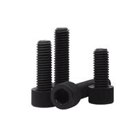 Vis à tête cylindrique en Nylon noir, 10 à 50 pièces, vis à douille hexagonale en plastique, goujons d'isolation moletés noirs M3 M4 M5 M6 M8(10mm,M5 (20PCS))
